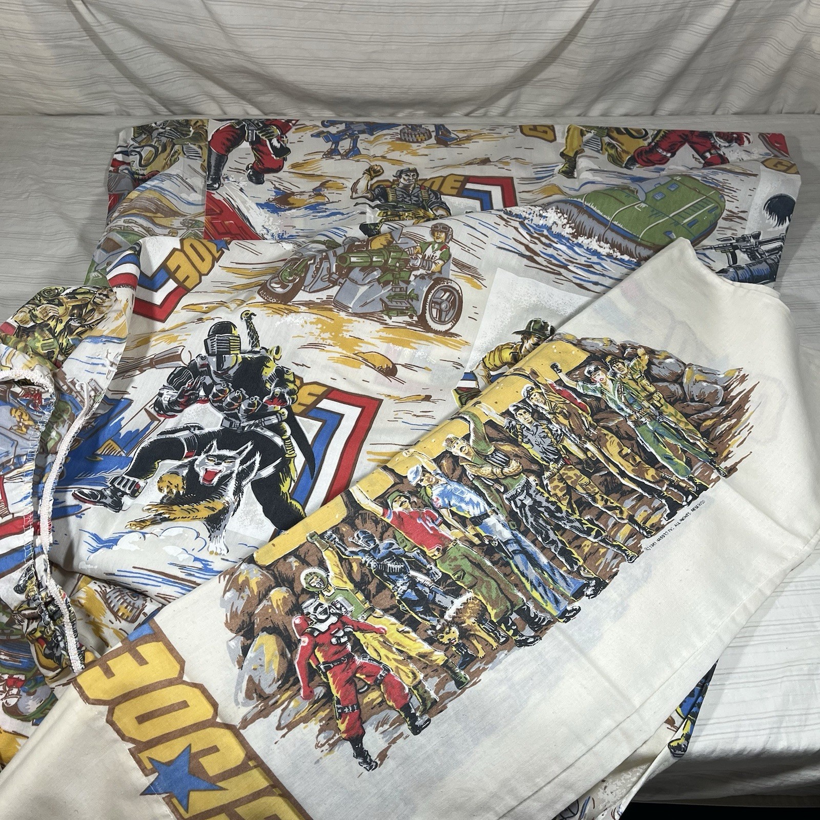 GI Joe ARAH Vintage 1985 Hasbro Bedding Twin Fitted Sheet with Pillow Case V1