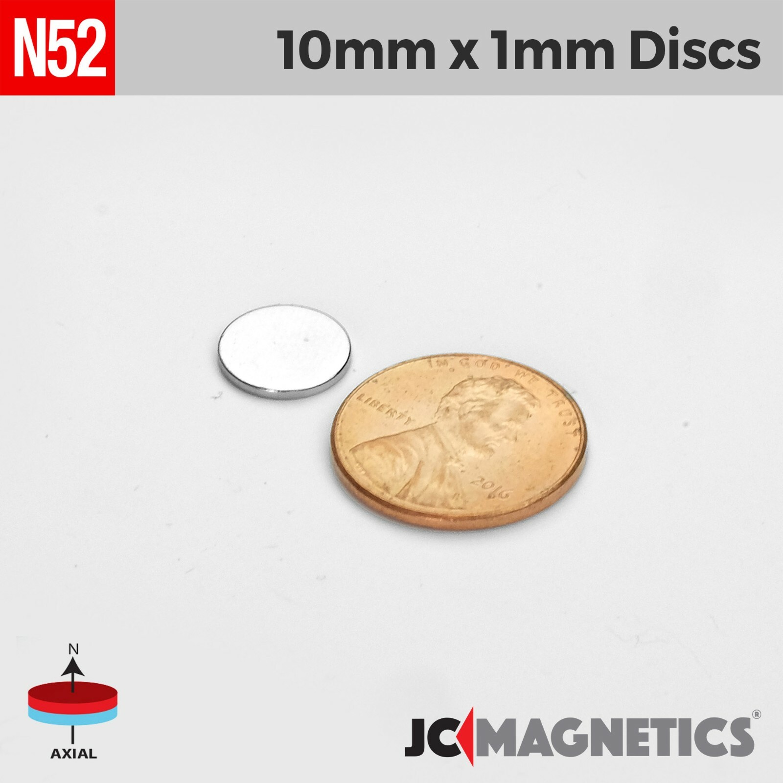 10mm x 1mm N52 Strong Round Disc Rare Earth Neodymium Thin Magnet 10x1mm