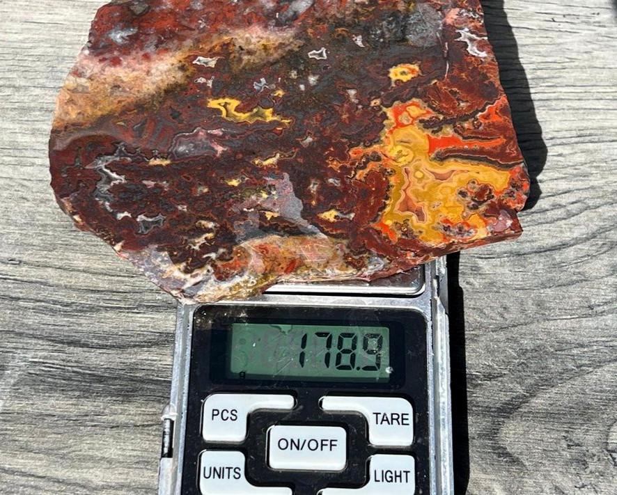 Rare Old Stock Persian Lace Jasper Hematite - Morocco 4.5"x3.5" Agate Rough Slab