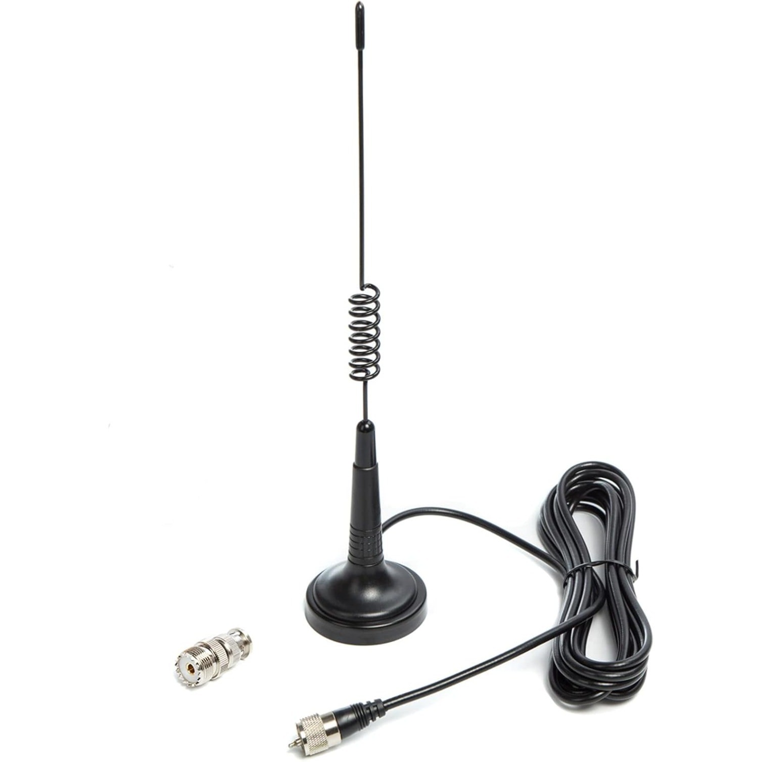 14 Inch CB Radio Antenna - Magnetic Mount, PL259 & BNC