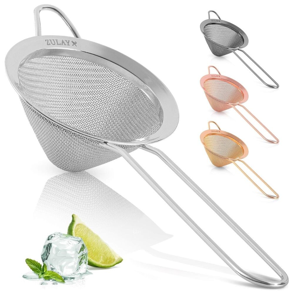 Zulay Kitchen 304 Stainless Steel Fine Mesh Strainer For Kitchen