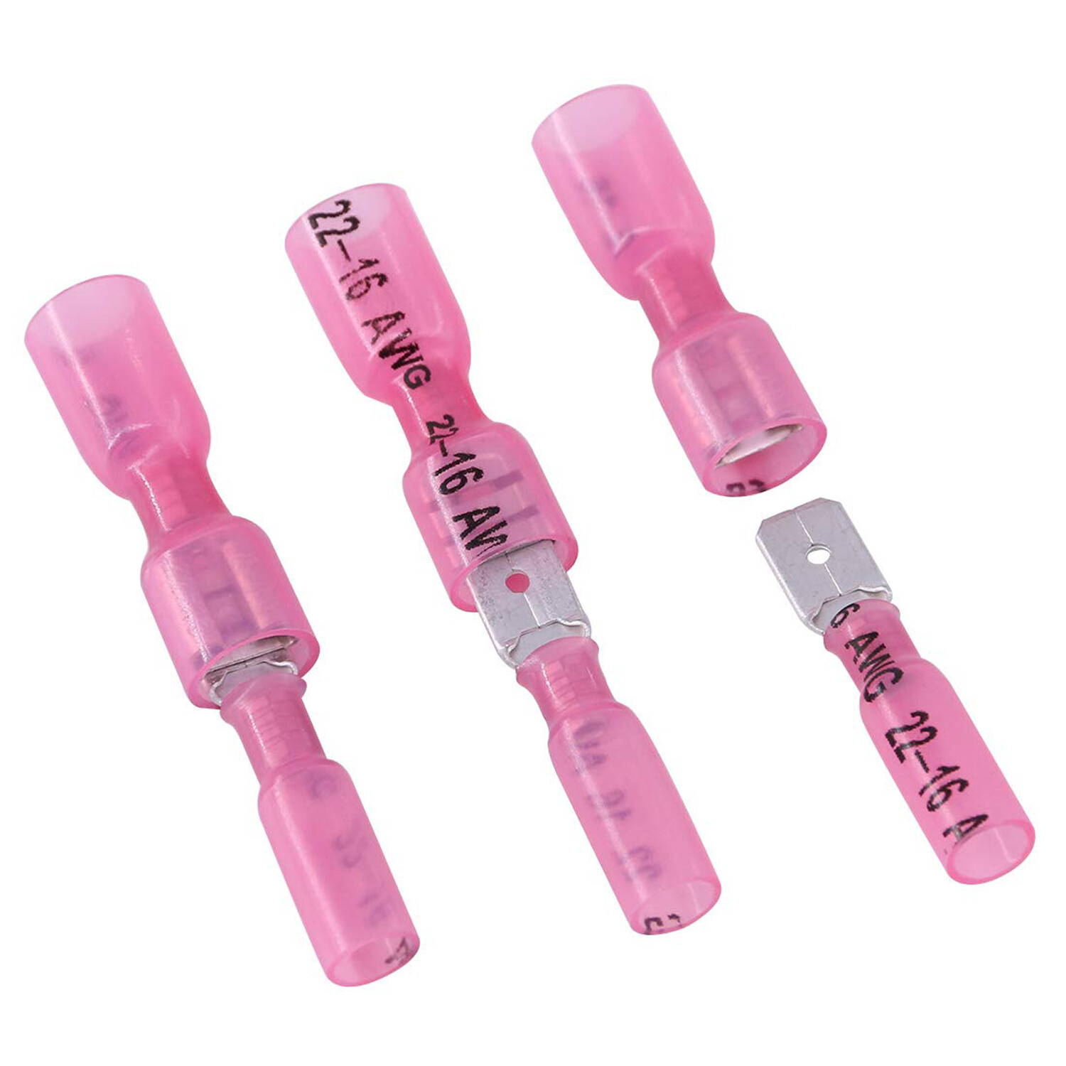 220x Waterproof Heat Shrink Spade Wire Connectors Electrical Crimp Terminals set