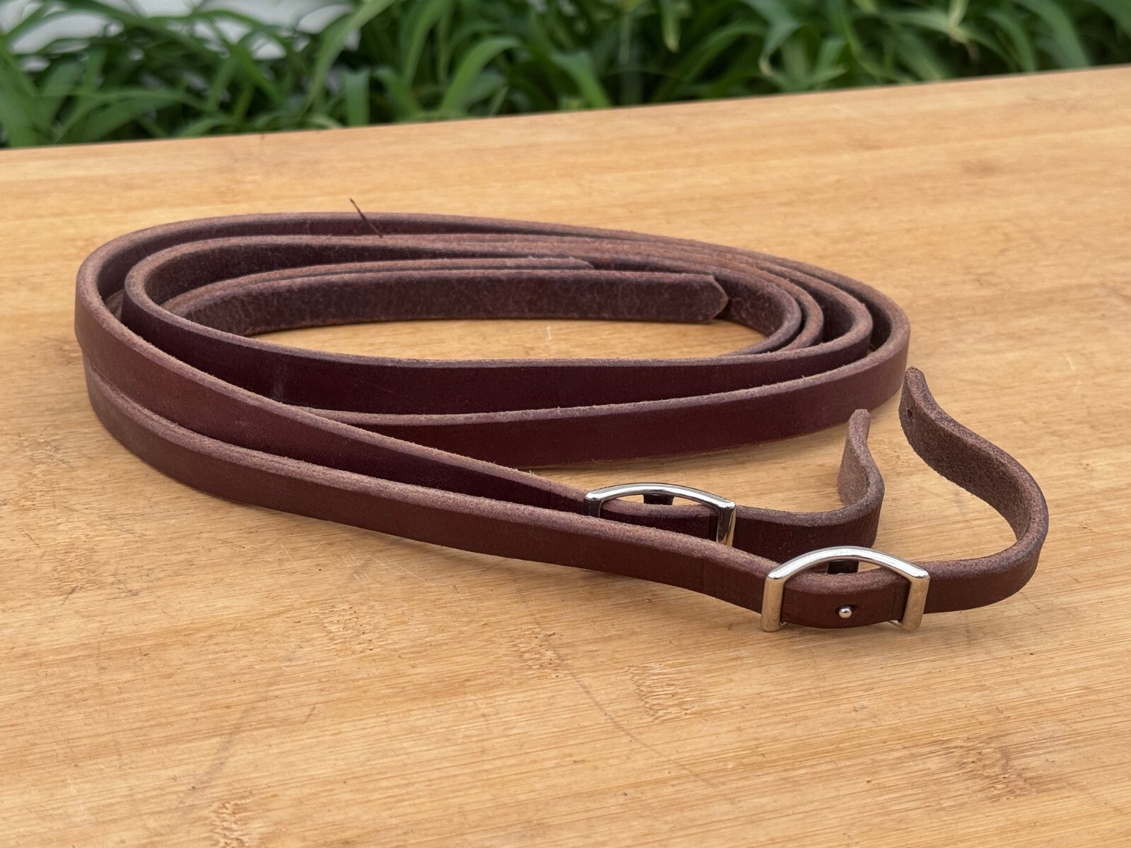 New Brown QUALITY Leather Western PONY Bridle SPLIT REINS w Buckles ~ 5' x 5/8"