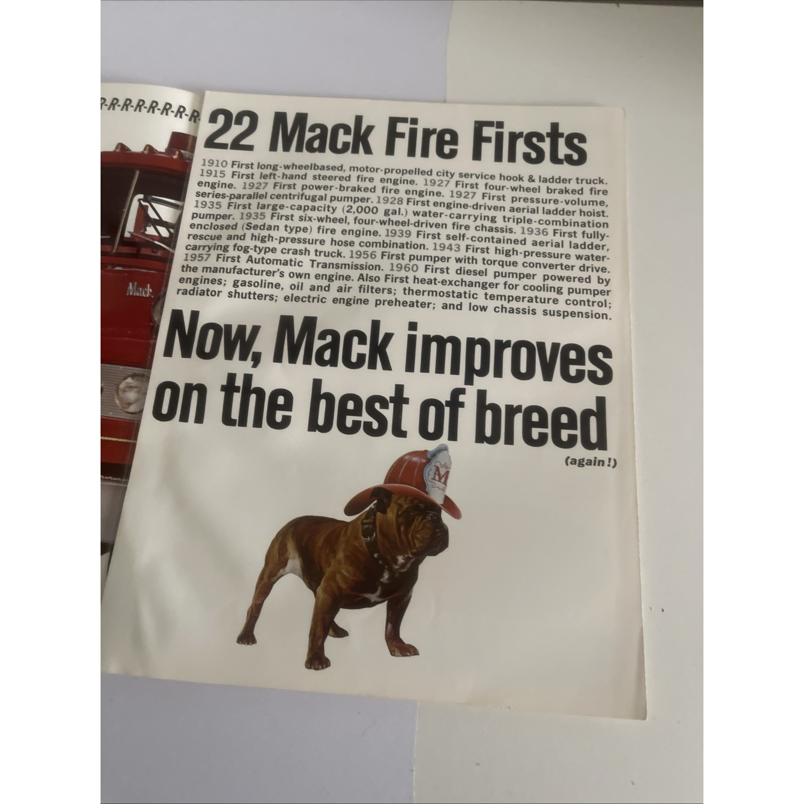 MACK TRUCK R FIRE APPARATUS BROCHURE
