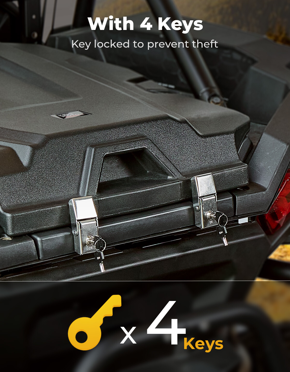 UTV Tonneau Cover Trunk Bed Enclosure Cover for Polaris RZR XP 1000/4 2024-2025