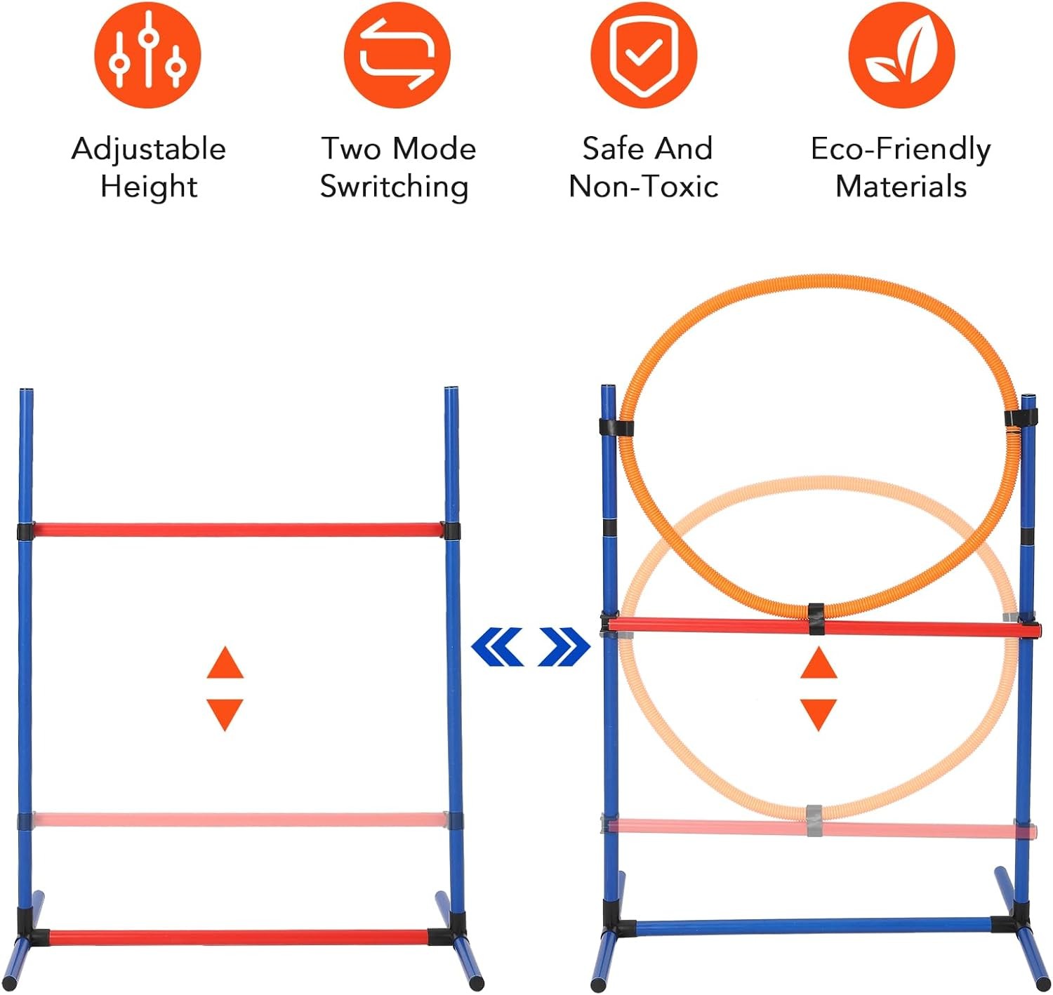 Dog Agility Training Kit Equipment with Tunnel,Adjustable Dog Hoop
