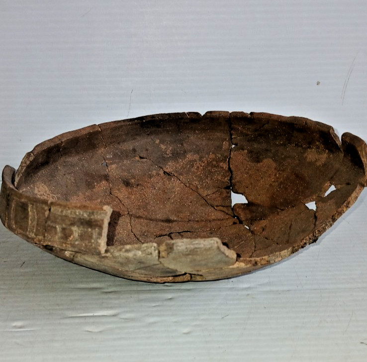 Pre-Columbian Native American Indian Mississippian Partial Pottery Bowl Artifact