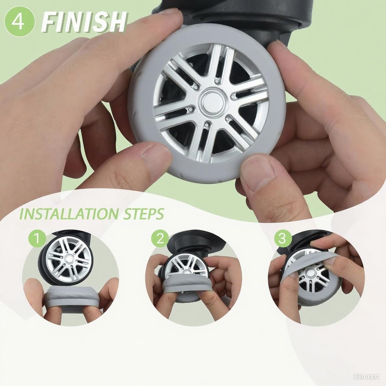 Silicone Luggage Wheel Covers Protector 10PCS Suitcase Spinner Caster Shoes