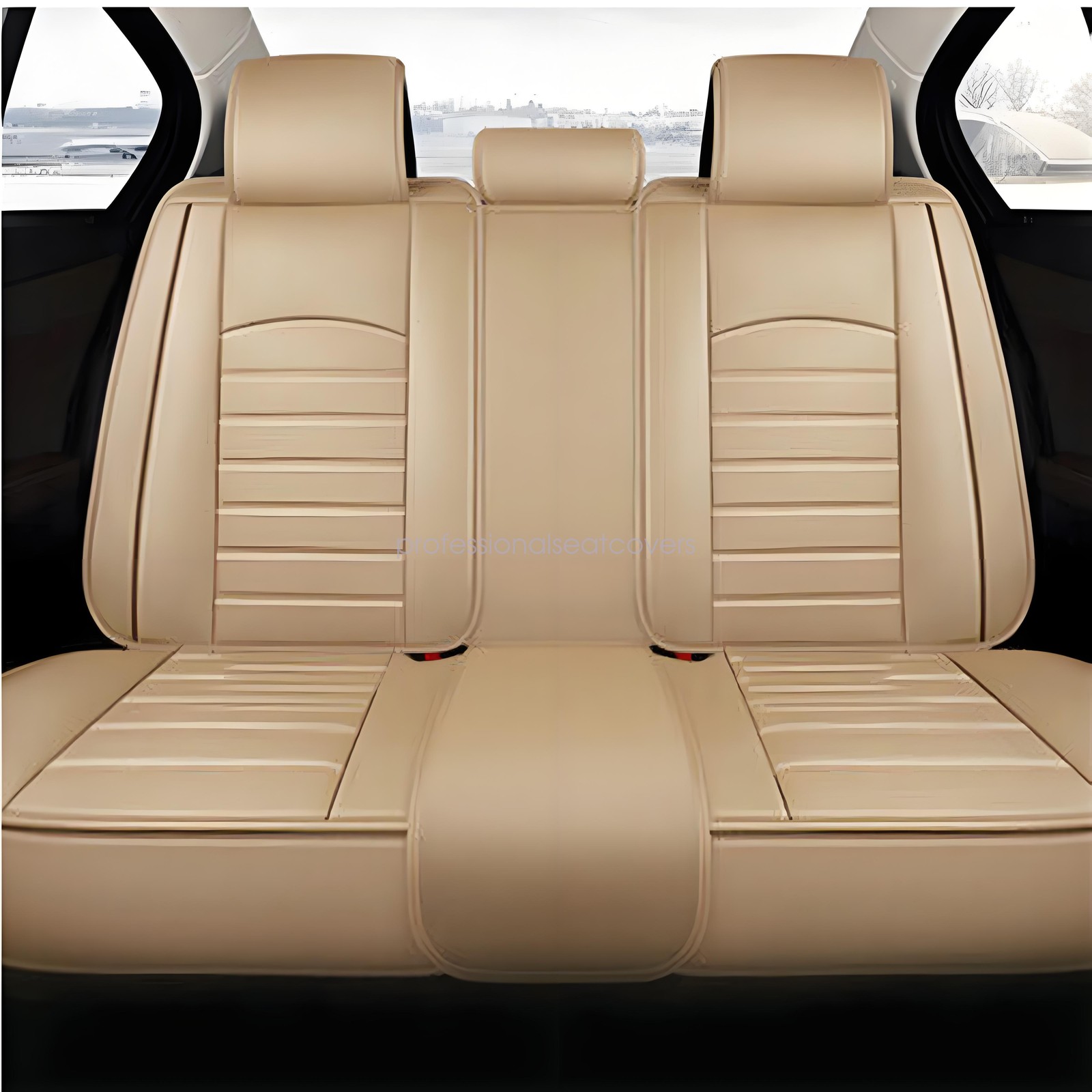 For Lexus Leather Car Seat Covers 5-Seats Front Rear Full Set Protectors Pad Tan