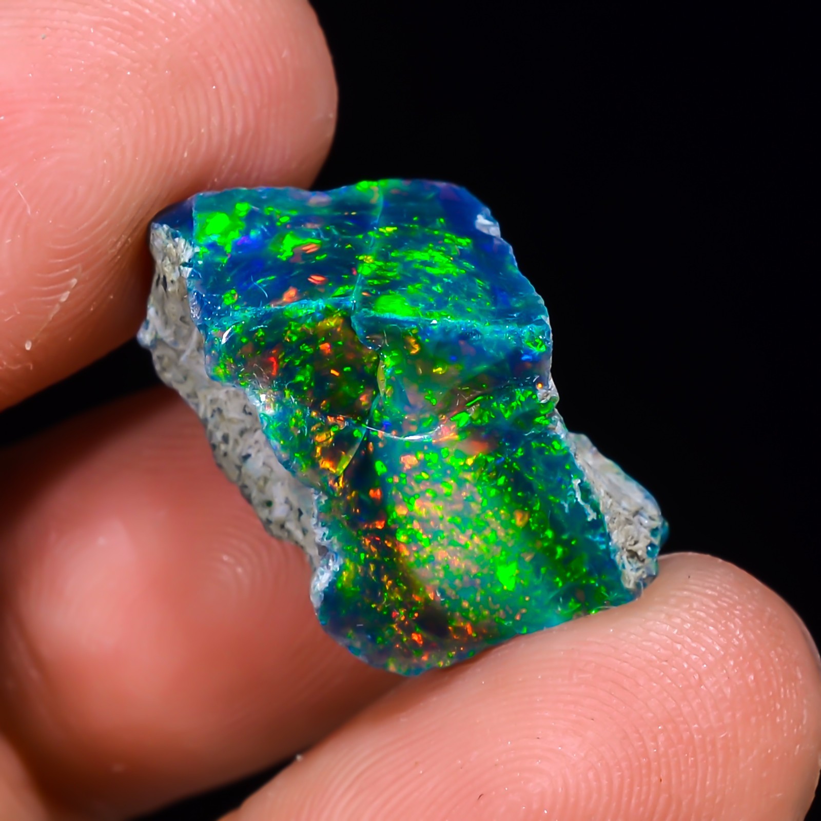 10 Ct Black Ethiopian Opal Rough, Jewelry Grade Welo Opal Rough, Multi Fire Opal