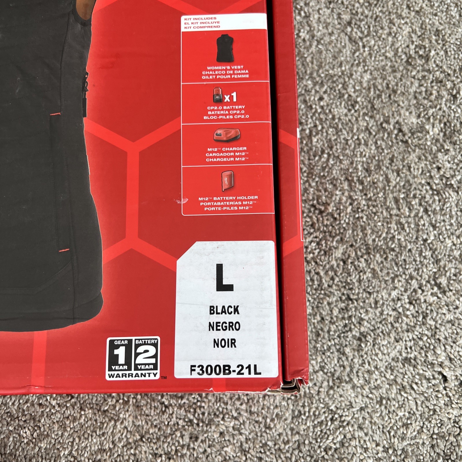 Milwaukee F300B-21L LARGE Heated AXIS Vest Kit - Black - Great Condition - B1