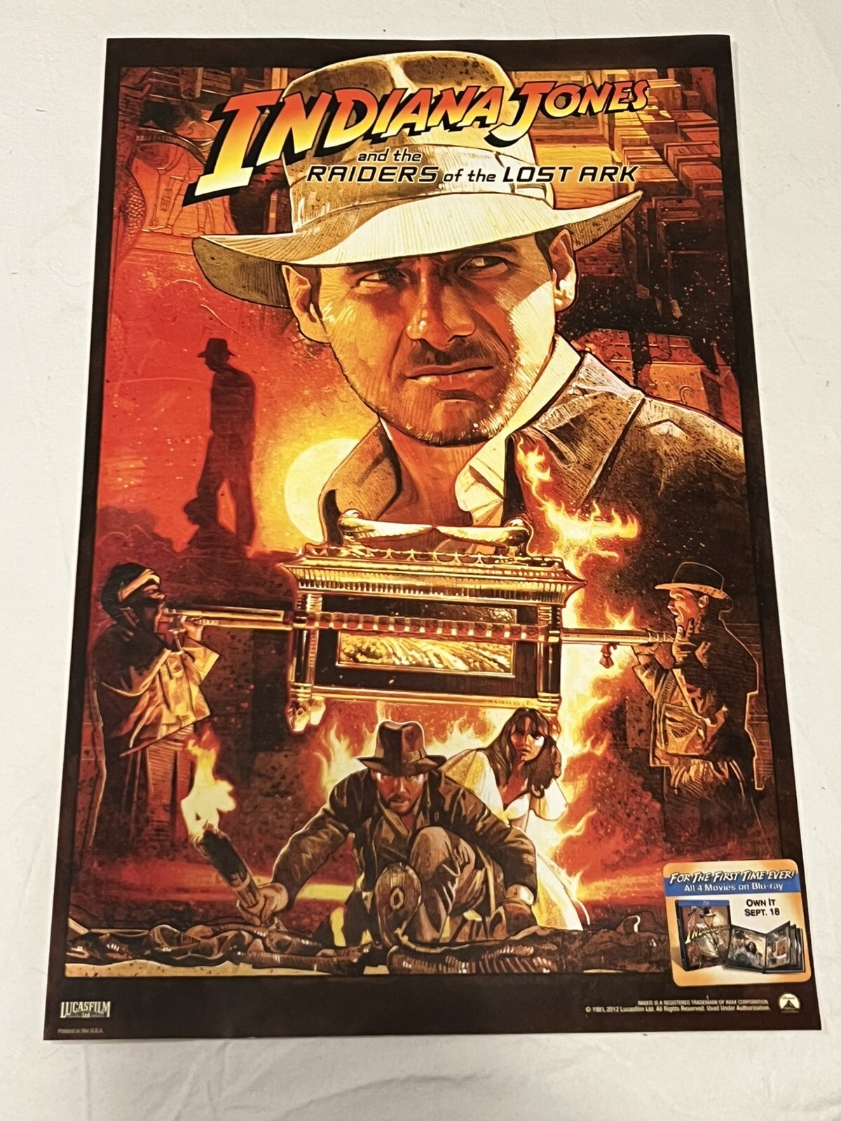 Indiana Jones And The Raiders The Lost Ark Poster IMAX Promotional 11”x17” 2012