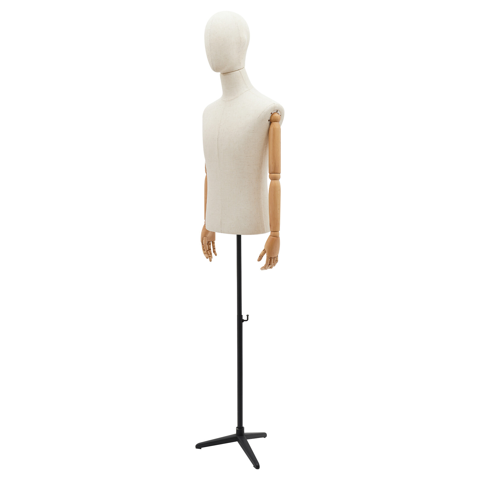Adult Male Torso Mannequin Dress Form with tripod Base Adjustable Height