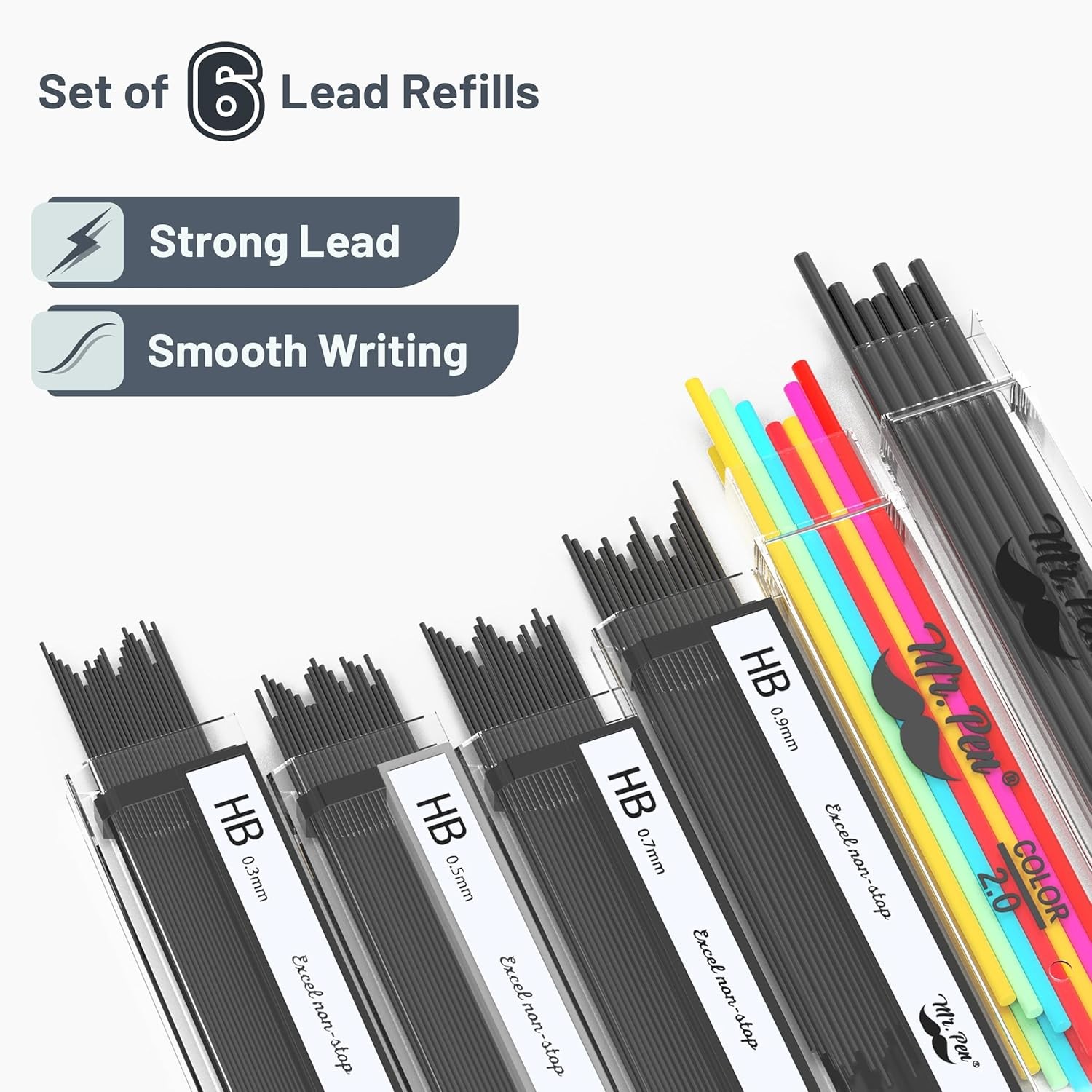 Mr. Pen- Metal Mechanical Pencil Set with 20 Piece Set, black,multi-color