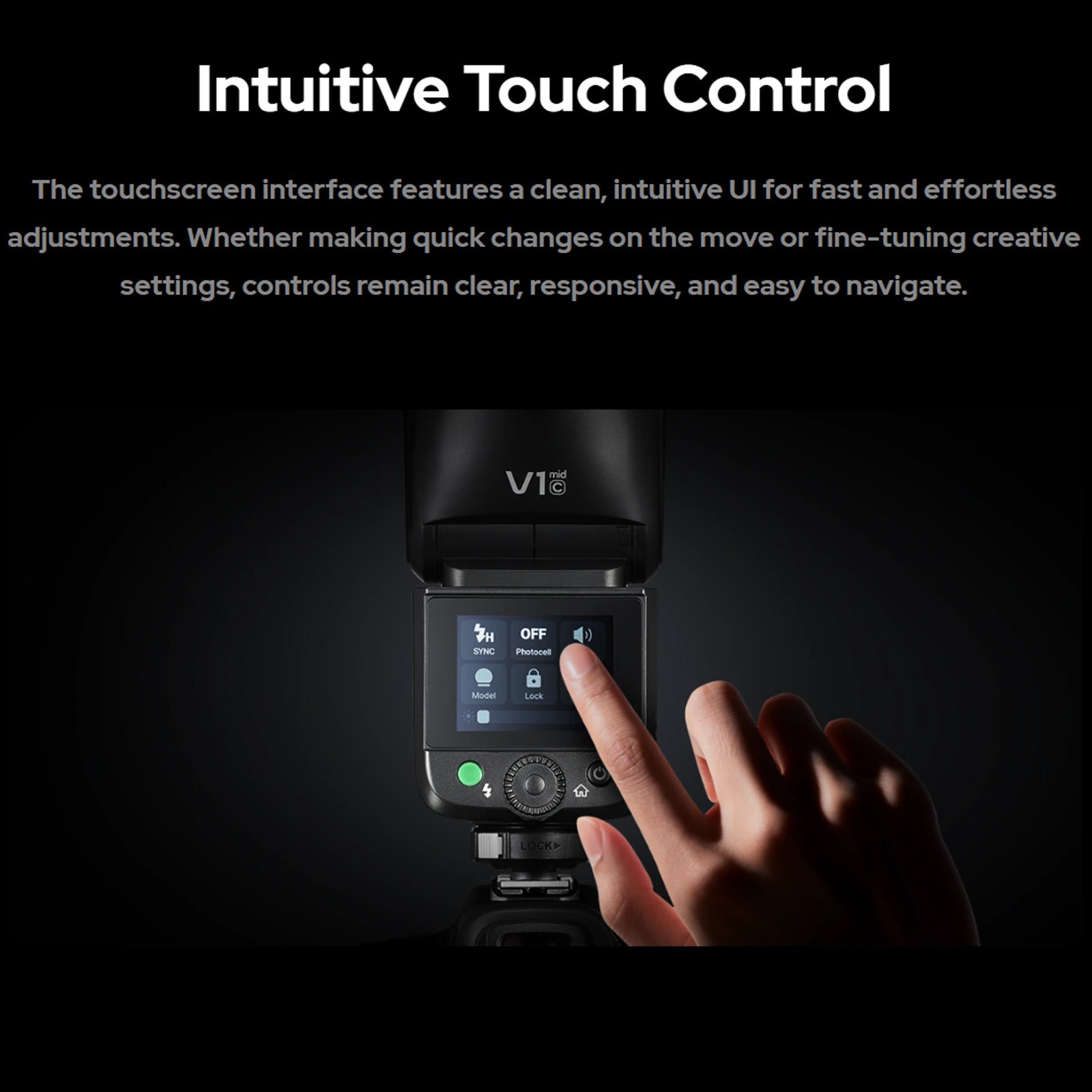 Godox V1 mid C V1midC TTL Flash Touchscreen Round Head mini Flash for Canon