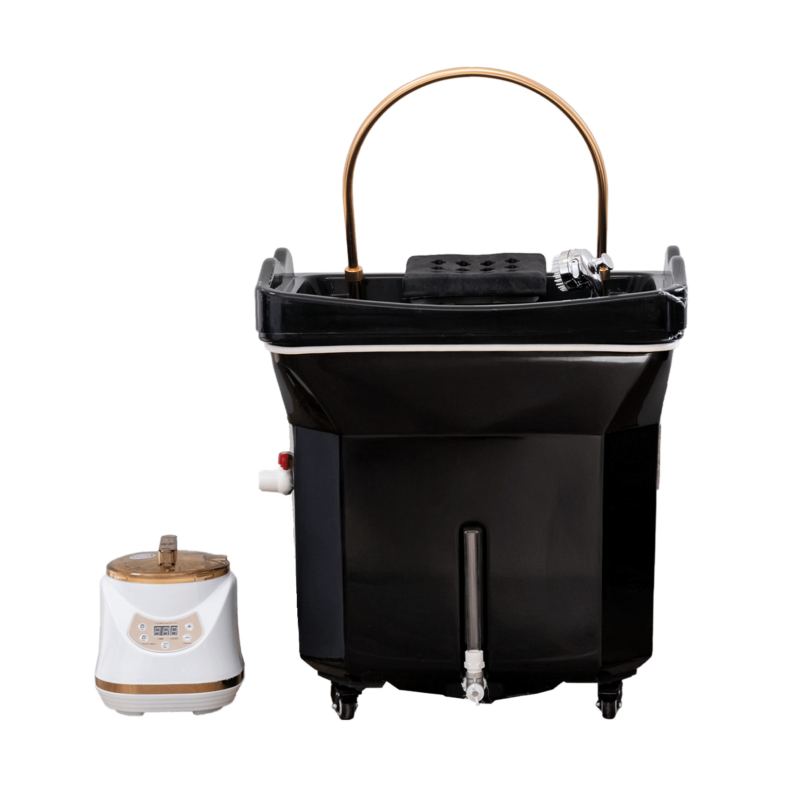 Portable Head Spa Non-Plumbing U-Shape Water Massage Shampoo Bowl, Black