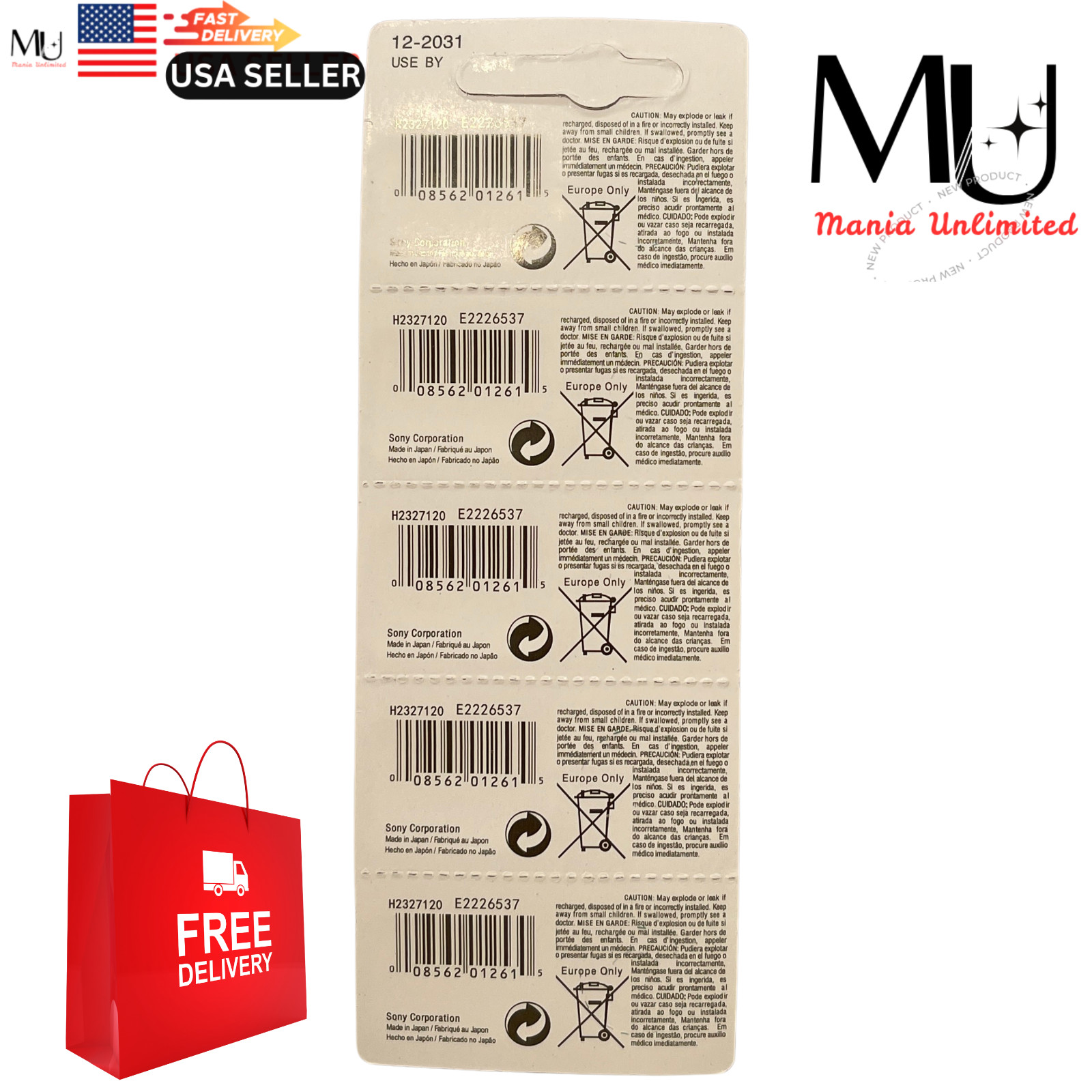 5 X PC SONY SR927SW 399 395 1.55V Coin Battery for Watch Exp Date 12-2031