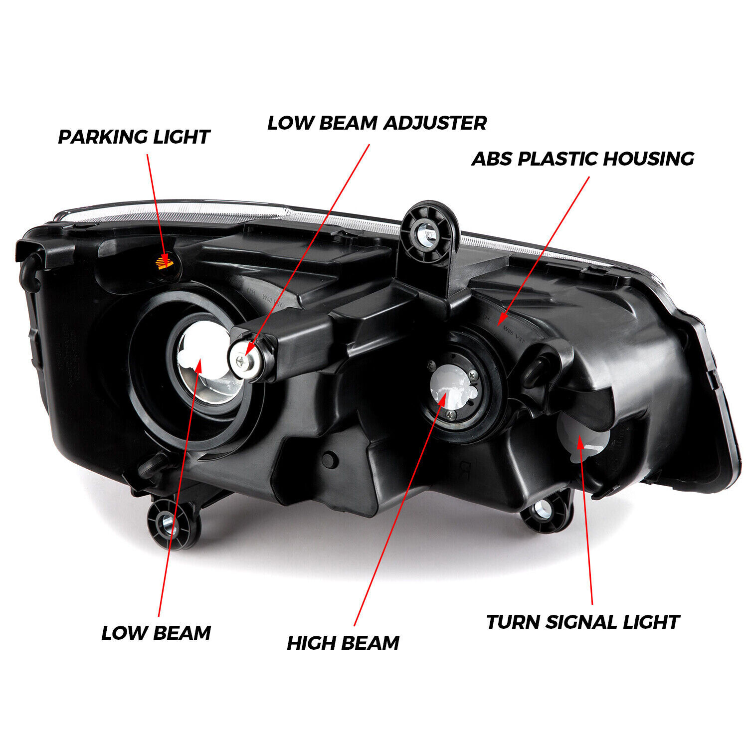 Headlights For 11-20 Dodge Grand Caravan 08-16 Chrysler Town&Country Black lamps