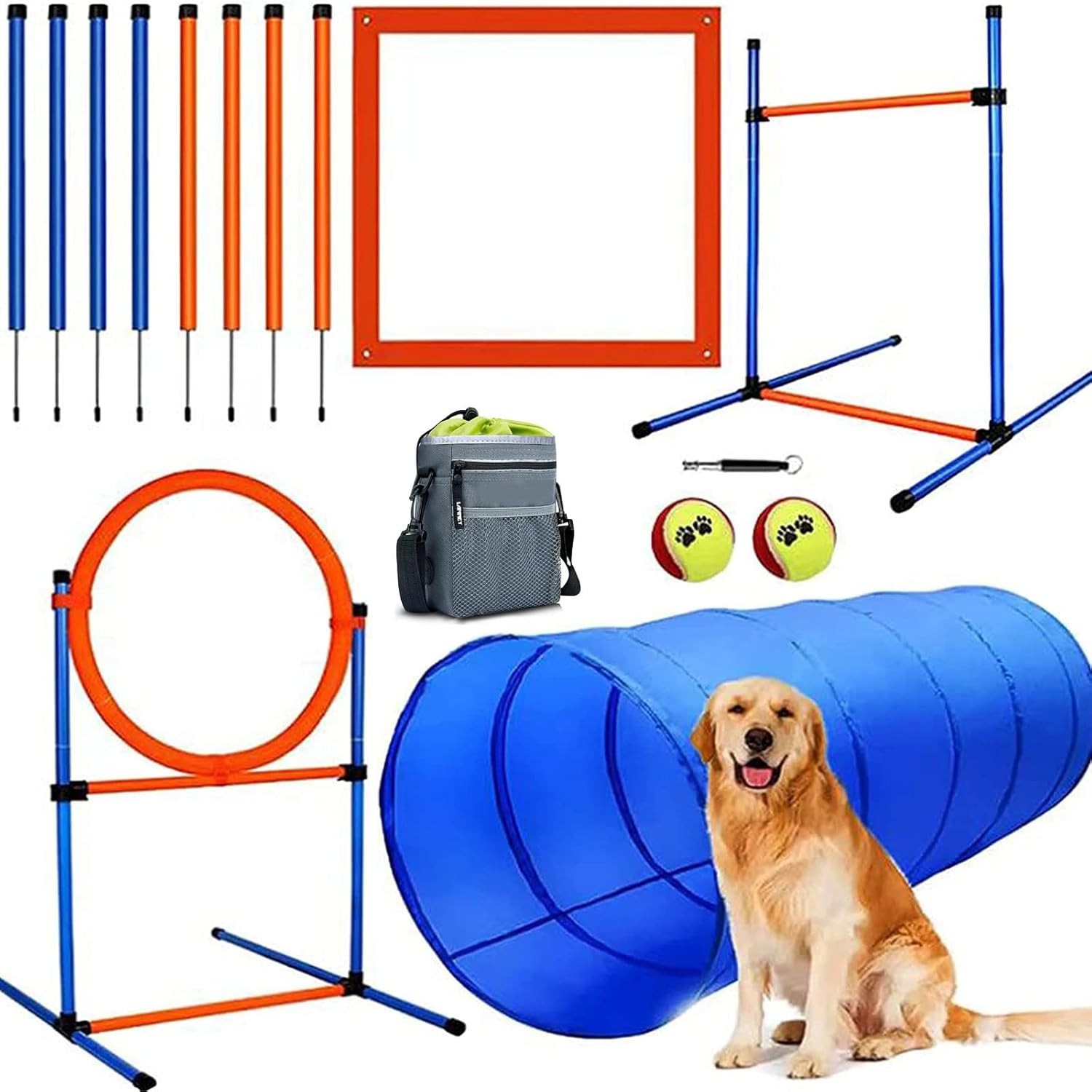 Durable Dog Agility Training Equipment Set - 60 Pieces for All Dog Sizes
