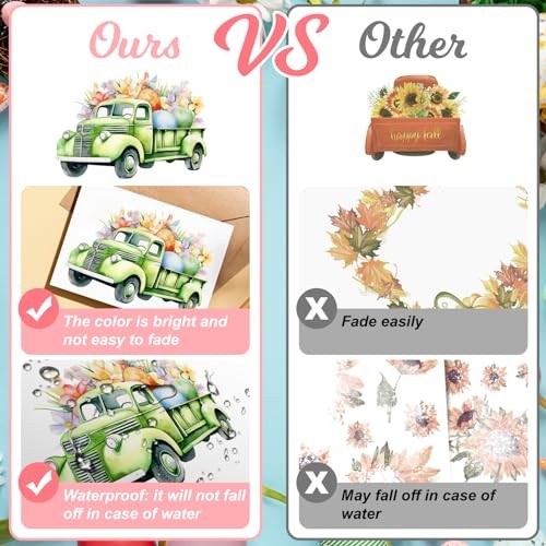 Rub on Transfer for Crafts and Furniture,Iron on Transfers Easter-9 pcs