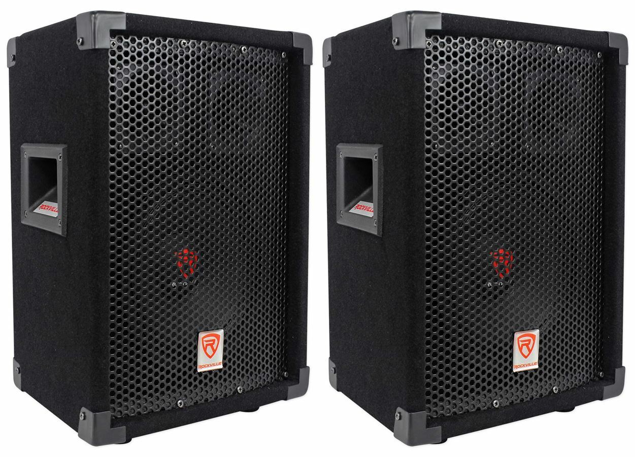 (2) Rockville RSG8 8” 300 Watt 2-Way 8-Ohm Passive DJ/Pro PA Speaker