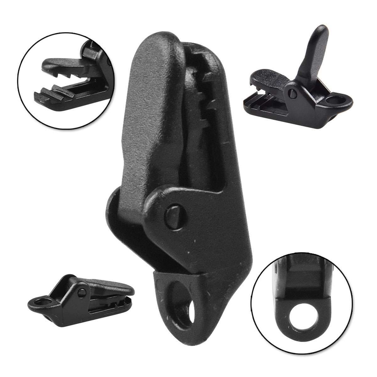 10/20 Adjustable Heavy Duty Lock Grip for Tarp & Shade Cloth Plastic Clips Black