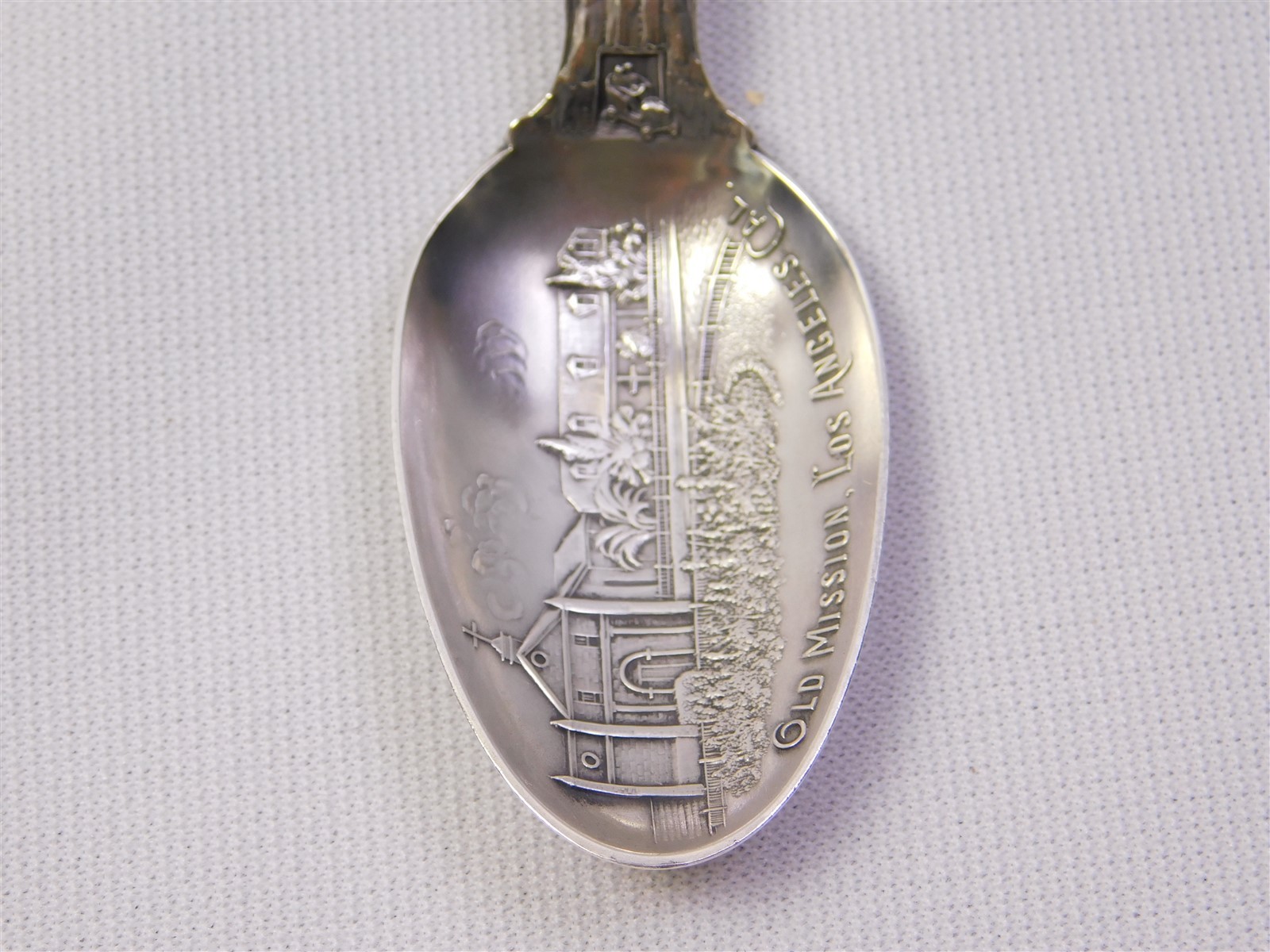 Antique Sterling Old Mission Los Angeles Cal Yosemite Falls Souvenir Spoon 26.4g