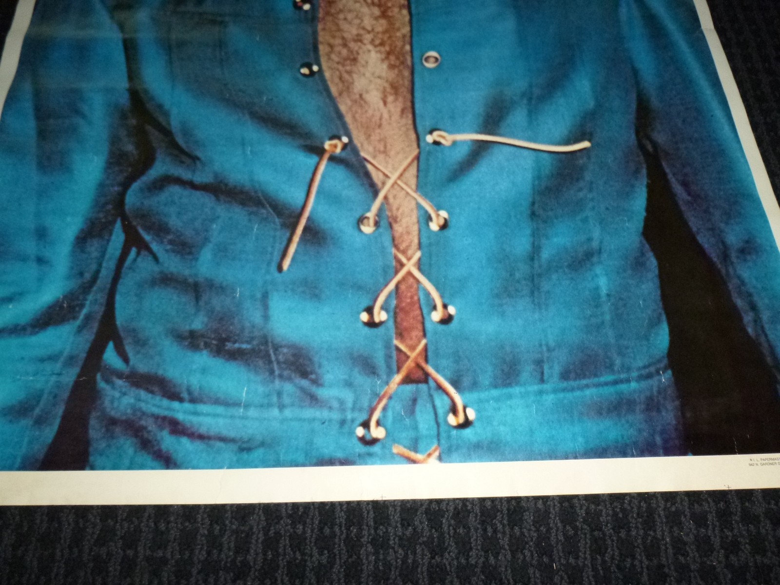 Vtg 1977 Elvis Presley Poster Blue Jump Suit 23x35" IL Papermaster