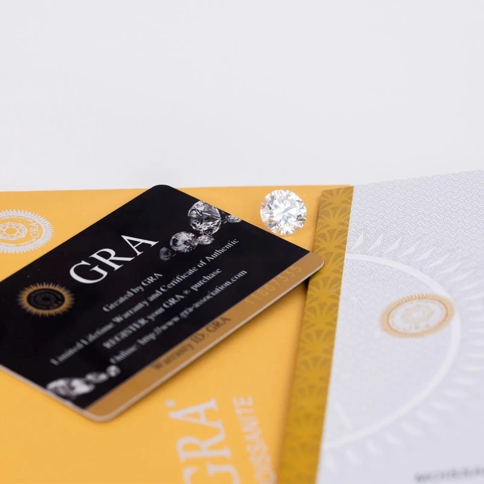 Moissanite Screw Back 925 Solitaire Stud Earrings GRA Certified D/VVS1