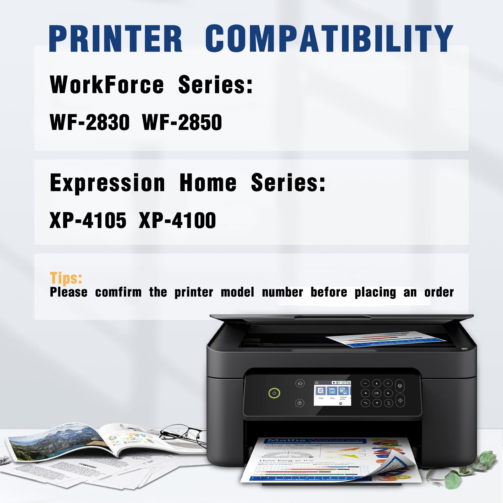 Compatible 212XL Ink Cartridges for Epson WF-2850 WF-2830 Printers (4-Pack)