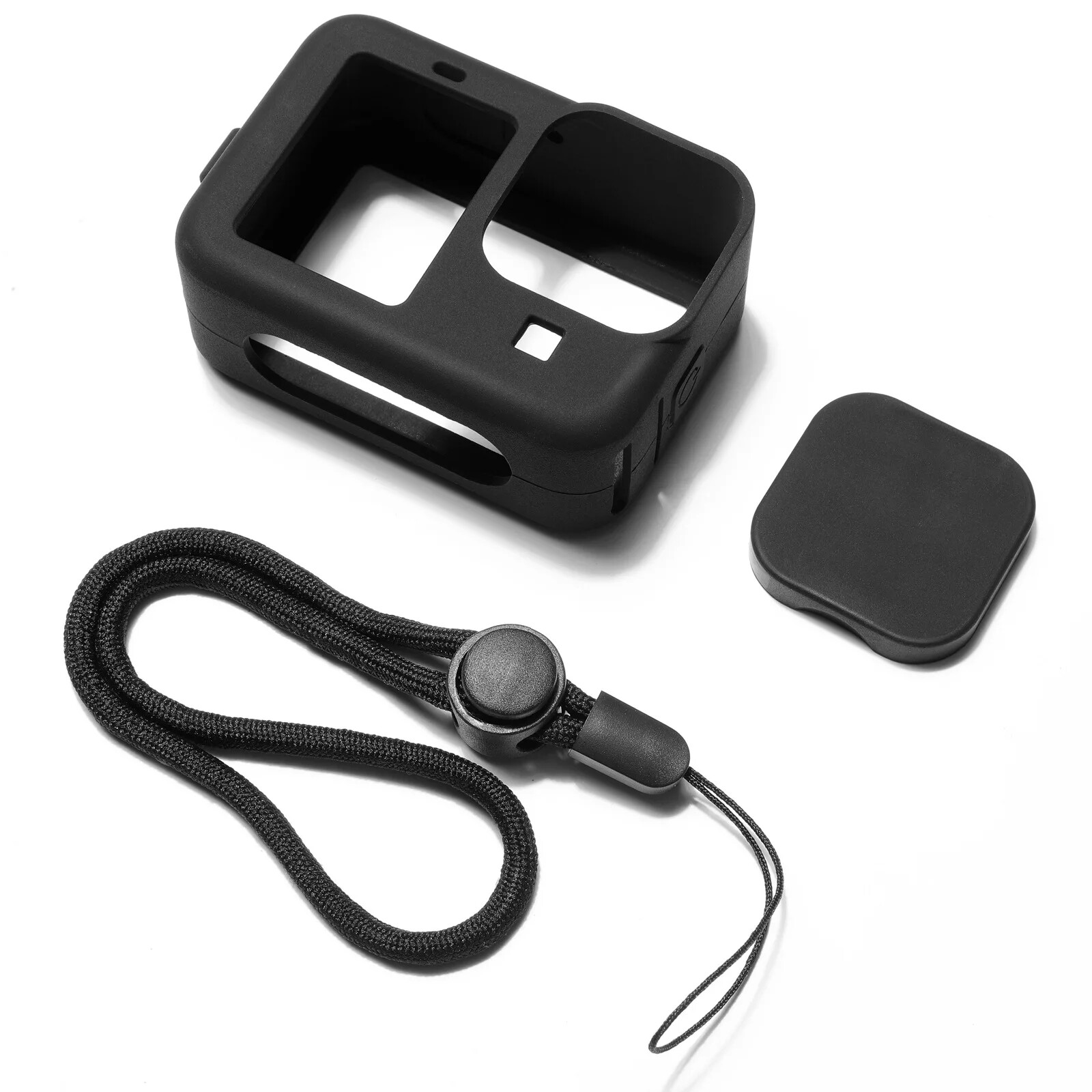 Black Silicone Case for GoPro Hero 12/11/10/9 Screen Protectors Lens Caps Kit
