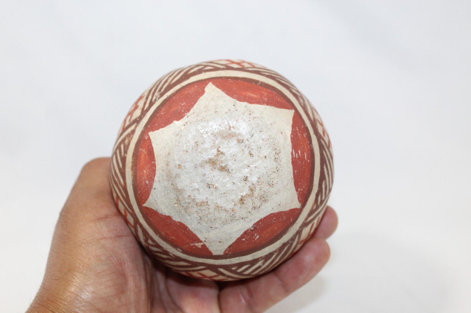 Antique Isleta Pueblo Pottery 4.5" Friendship Basket Bowl Olla Twisted Handle