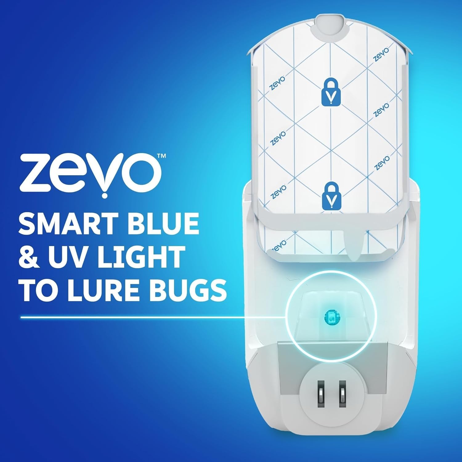 Zevo Flying Insect Trap (1 Plug in Device & 1 Cartridge) Featuring Blue UV Light