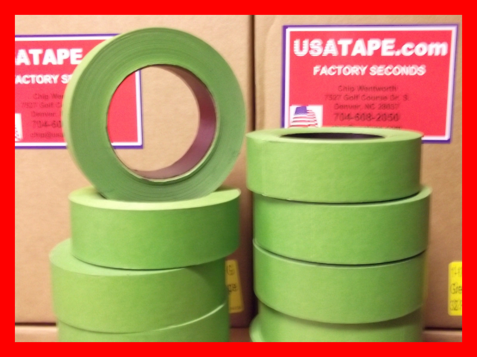 Lot Of 32 Rolls 1.5" X 60 Yrds Green Painters Masking Tape Fine Edge MADE IN USA