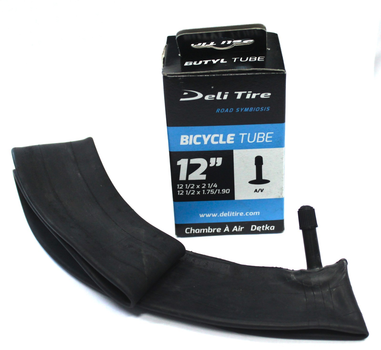 Deli Bicycle Scooter Tube 12-1/2" x 2-1/4" , Schrader Valve 35mm SV, 12.5 x 2.25