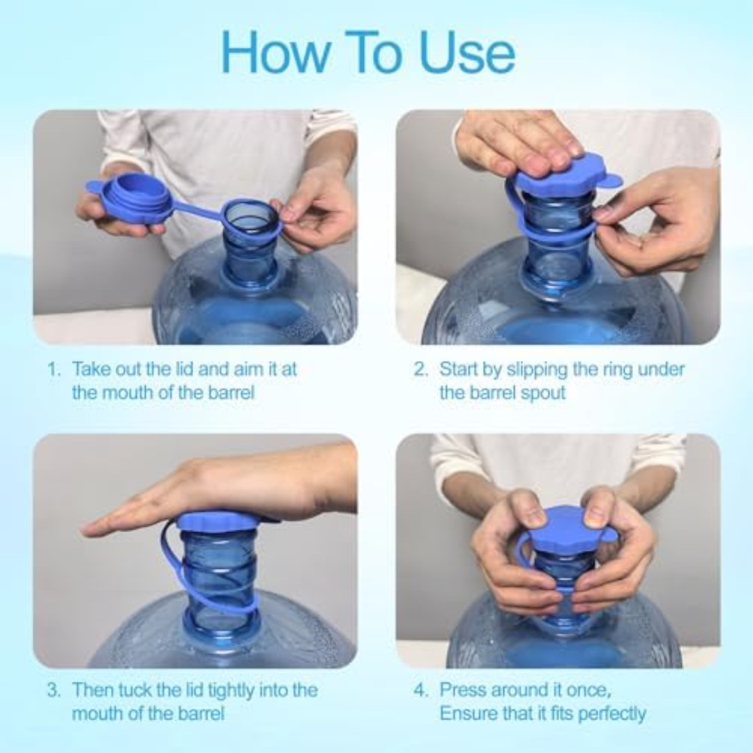 5 Pcs Reusable 5 Gallon Water Jug Caps Leak Proof Bottle Lids 55mm Water Bottles