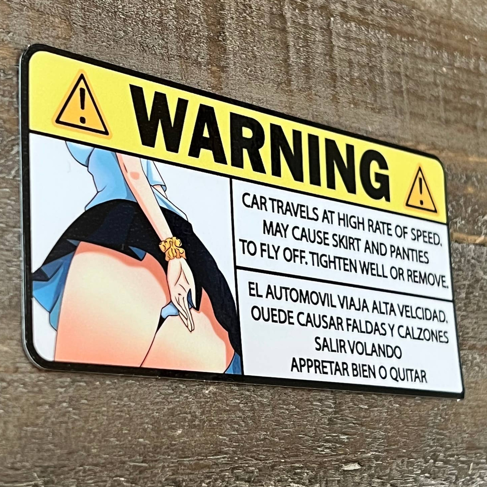 Car Warning | Funny | Anime Car Warning | Car Warning Sticker | Mechanic | 5"