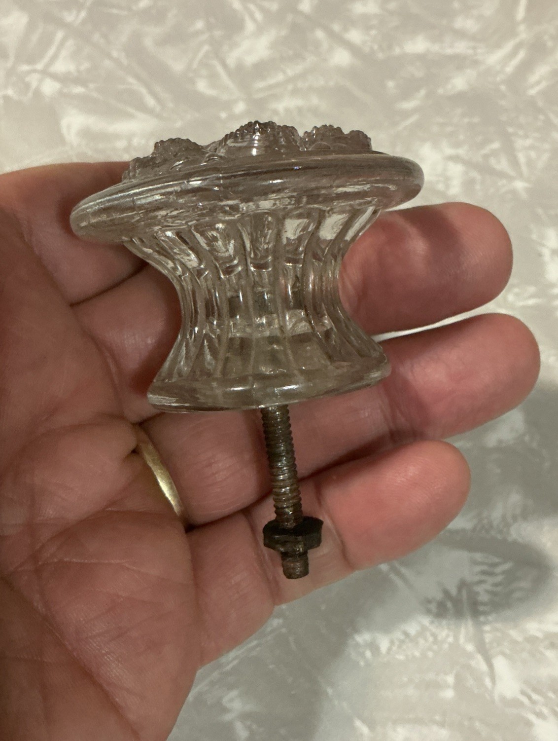 AMAZING RARE EMPIRE PRESSED GLASS PULL BEAUTIFUL OLD ANTIQUE PRICED EACH. LOOK!