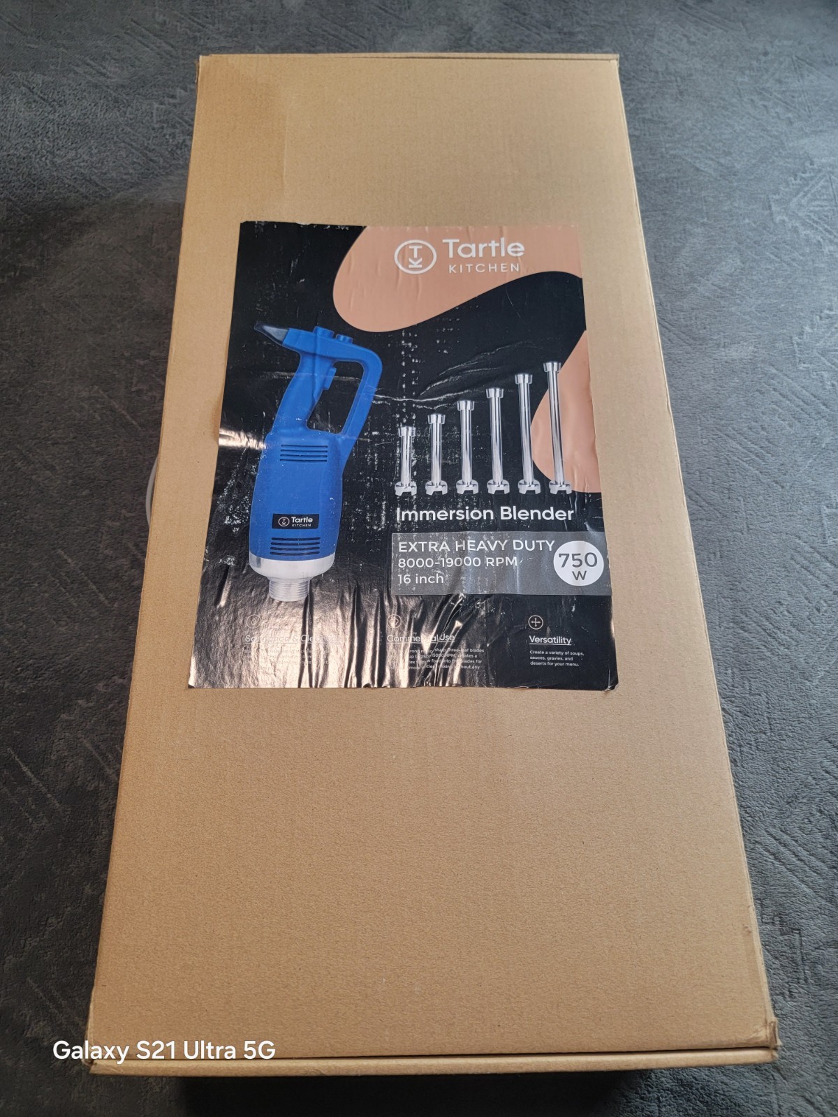 Commercial Immersion Blender, Variable Speed, Extra Heavy Duty 750W 8000-19000