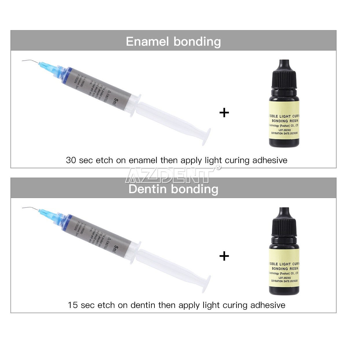 1 X Dental Etch Visible light curing Dentin Enamel Resin Bonding Adhesive