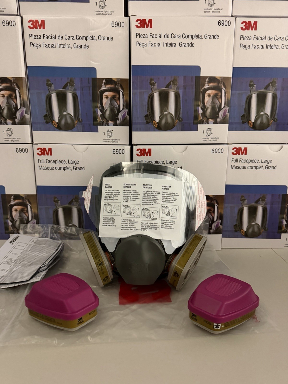 Bundle 3M 6900 LARGE FULL FACE RESPIRATOR MASK & 2 60926 GAS VAPOR+2 6006 Filter