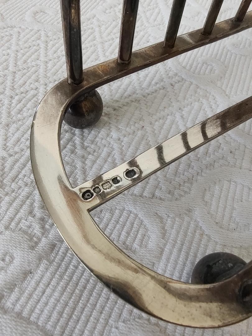 VTG ~ Toast Rack ~ Silver Plate ~ 6 Slice ~ Hallmarked Heavy ~ Letter Holder