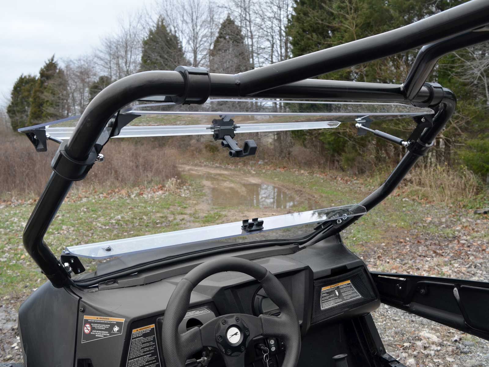 SuperATV Scratch Resistant Flip Windshield for Arctic Cat Wildcat Trail (2014+)