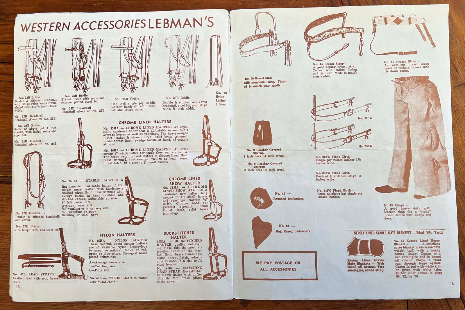 ORIGINAL 1974 LEBMAN'S FINE LEATHER GOODS Cowboy Saddles San Antonio, TX