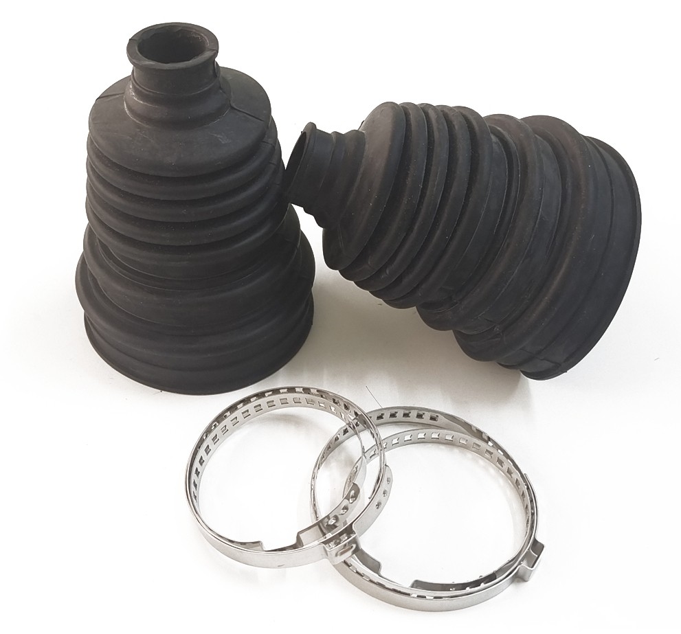 2‌X Car Drive Shaft CV Axle Joint Boot Dust Cover Kit Universal Rubber w/Clamp‌s