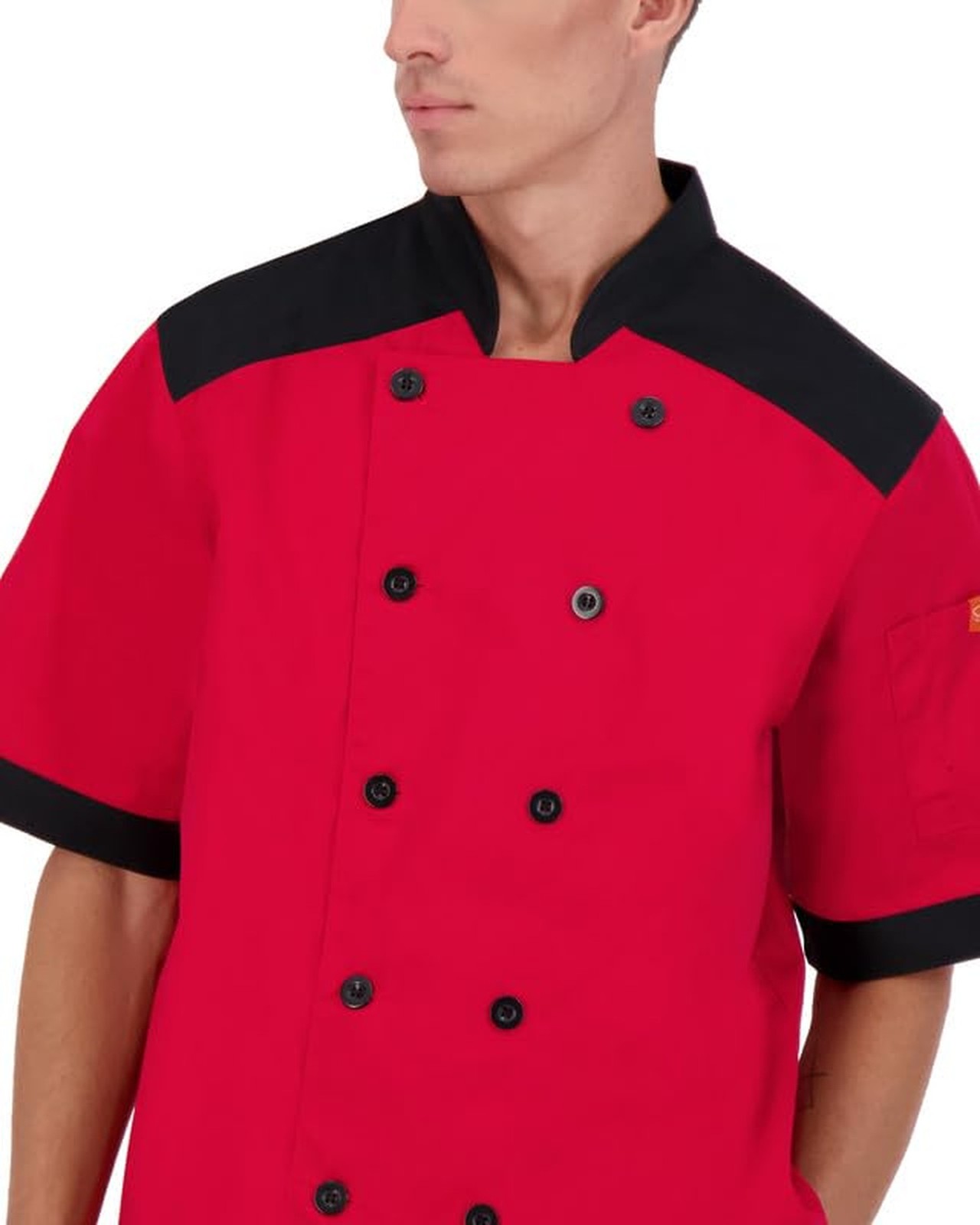 Happy Chef Men's Vertex Chef Coat Large Red