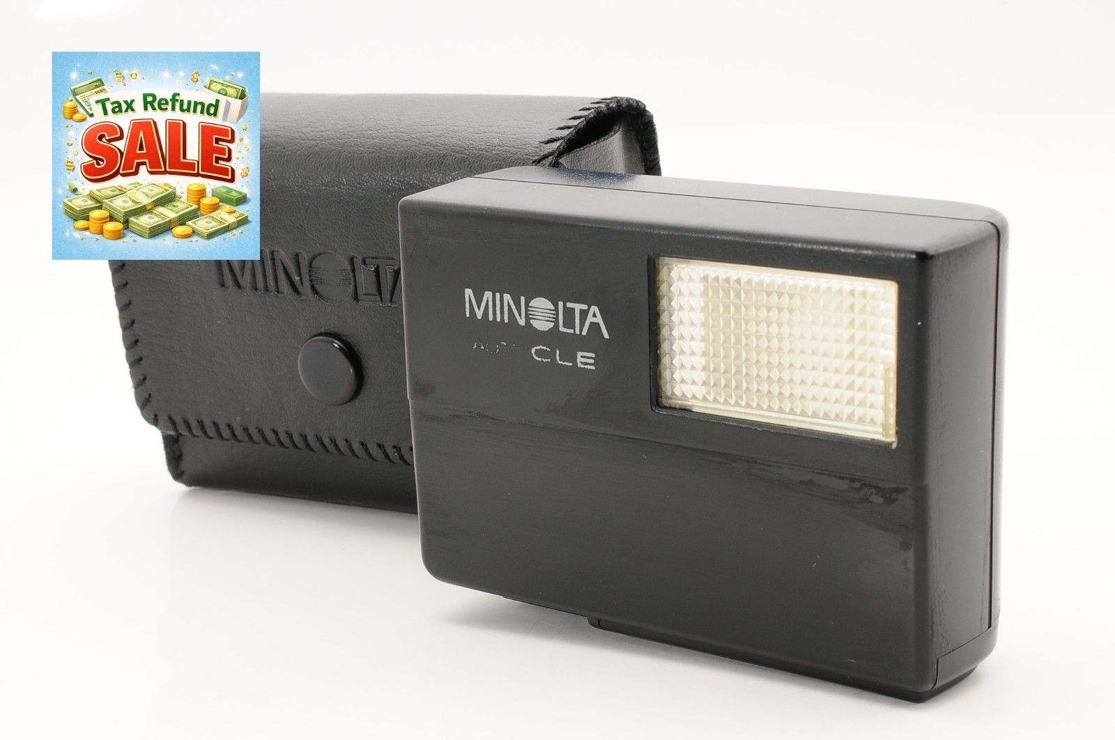 [VINTAGE] MINOLTA Auto CLE CL TTL Electro Flash Strobe w/ Case From JAPAN #A005