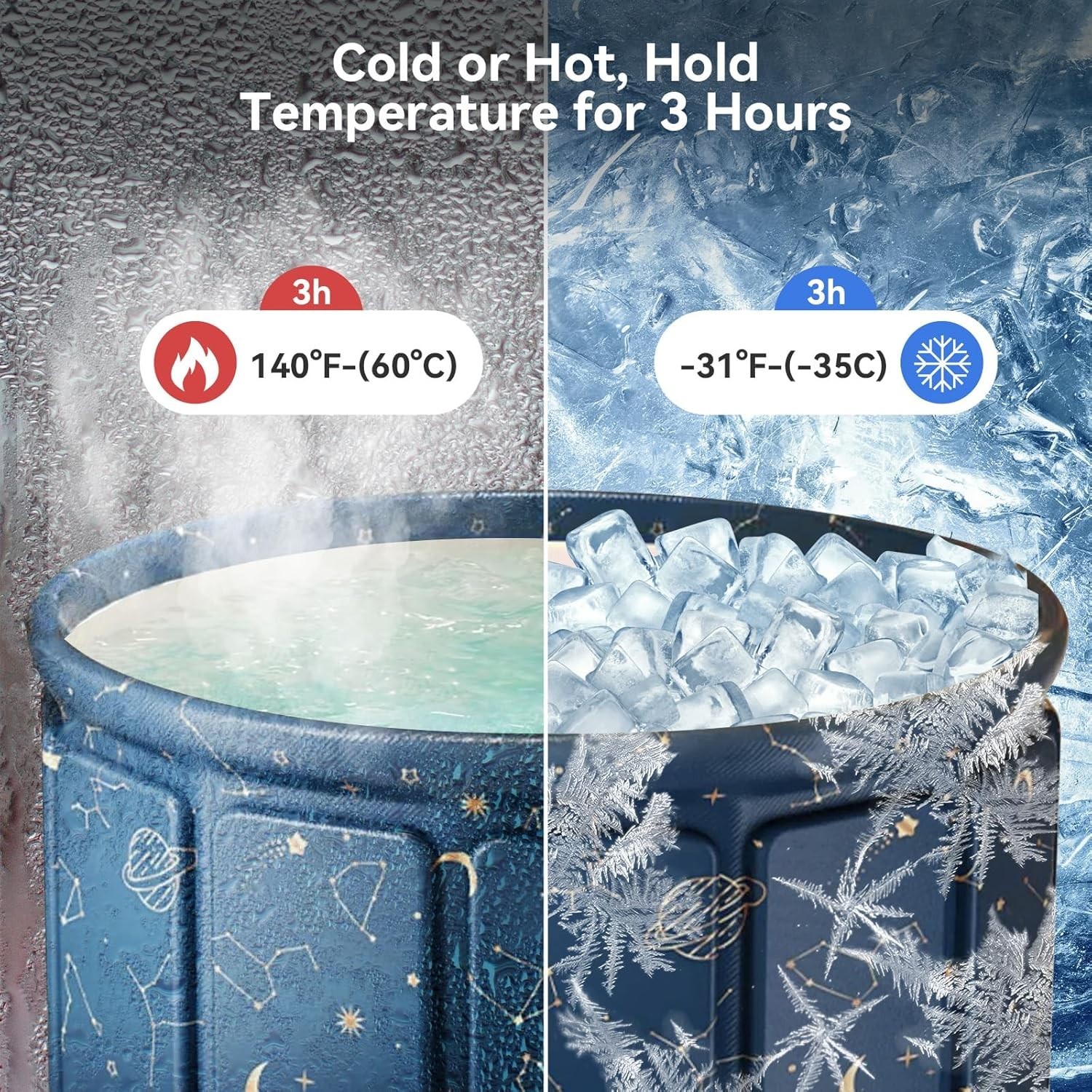 Portable Foldable Ice Bath Tub Collapsible Soaking Bath Tub for Shower 27"*25"