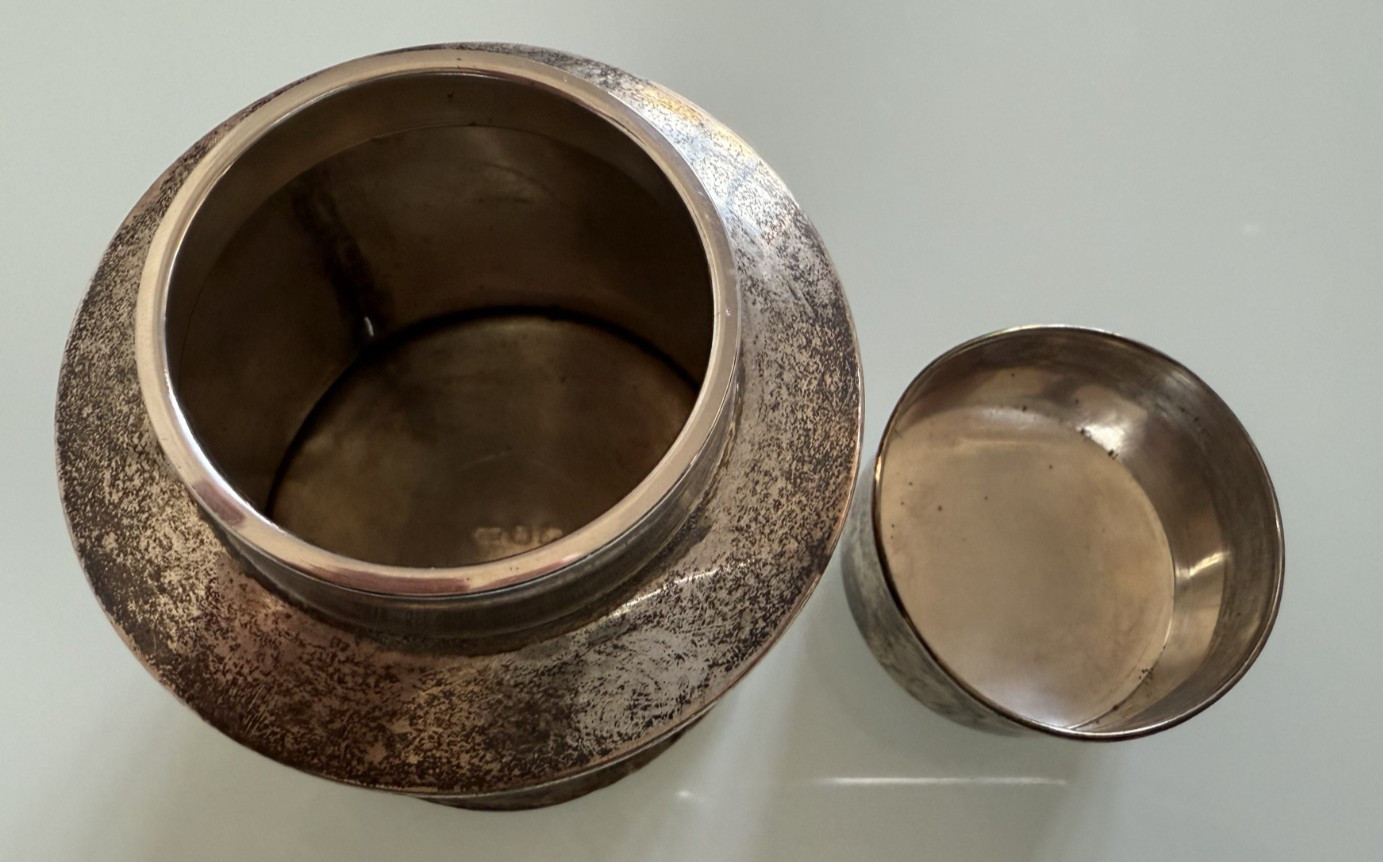 Sterling Silver Tea Caddy William Neals & Sons Birmingham 1907 67g 925