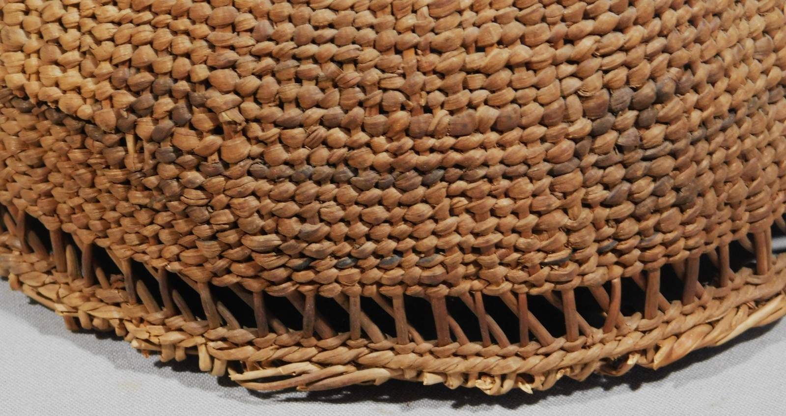 “Antique Washoe Native American burden basket Great Basin twined carrying 19th c